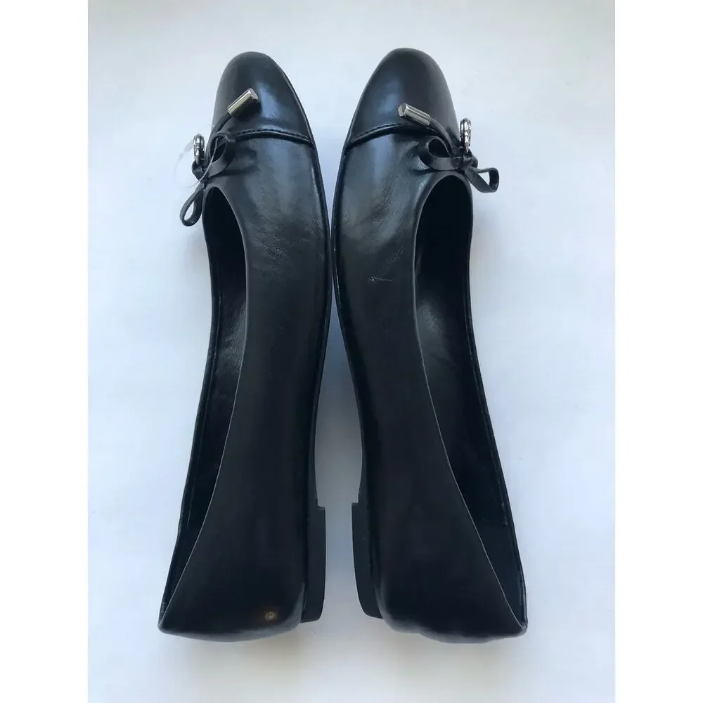 NWOB Michael Kors Black Leather Ballet Flats - Picture 5 of 6